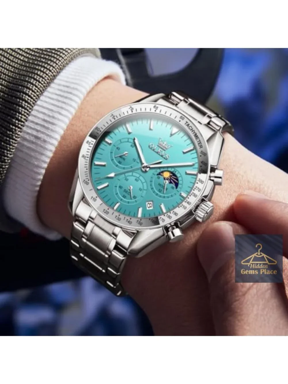 Men's Business Dress Watch Stainless Steel Waterproof Chronograph